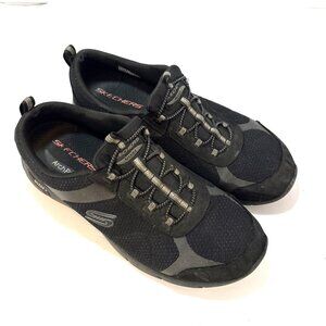 Skechers Arch Fit Slip-On Black Comfort Walking Shoes Size 10 US/7 UK